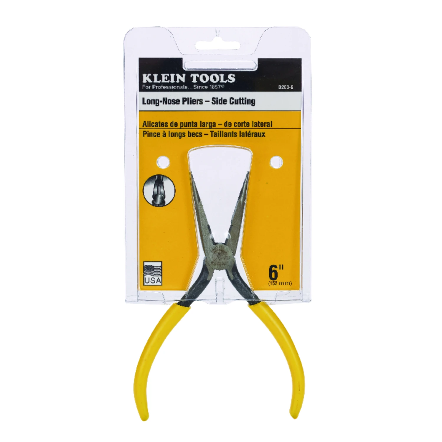 Standard Long Needle-Nose Pliers, 6 In.