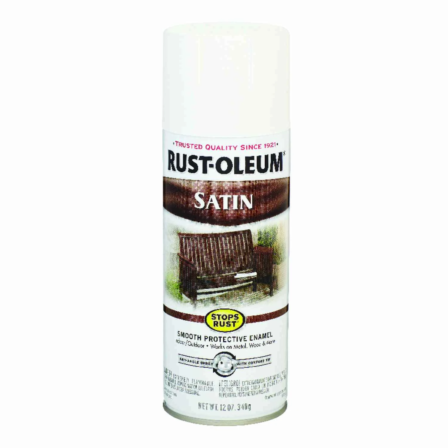 Spray Enamel, White Satin, 12-oz.