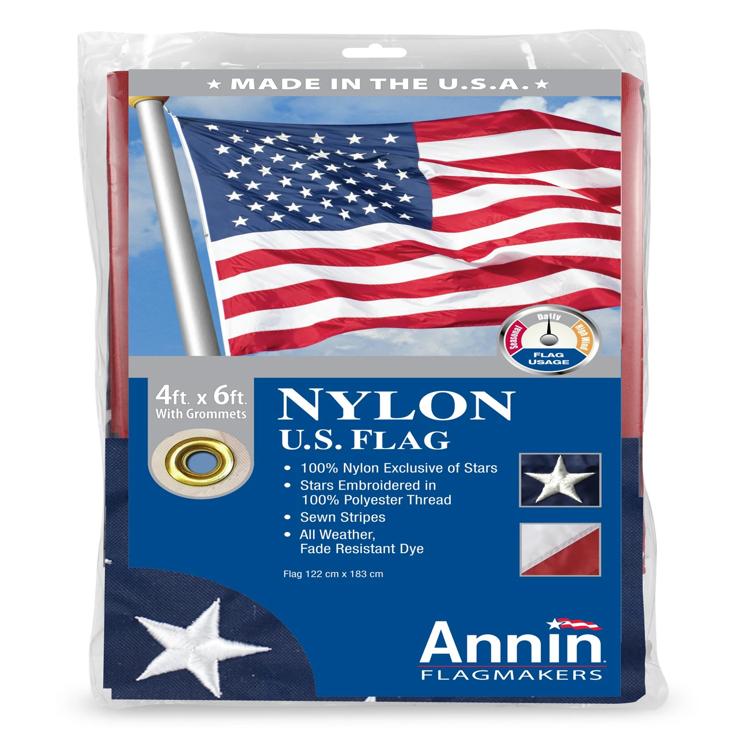 4 x 6 Ft. Nylon Replacement U.S. Flag