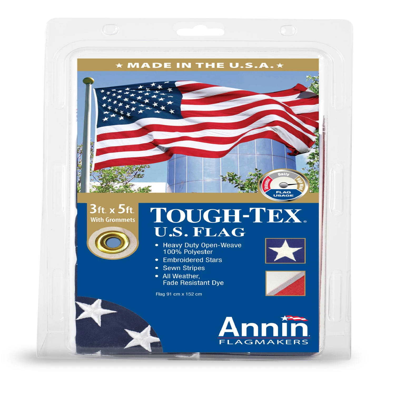 Heavy-Duty U.S. Flag, 3 x 5 Ft.