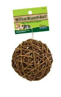 Willow Branch Ball, All Natural Chew, Small Pets, 4-In.