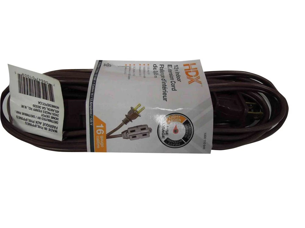 12 Ft. 16/2 Spt-2 Indoor Light-duty Extension Cord With 3-outlet Cube Tap