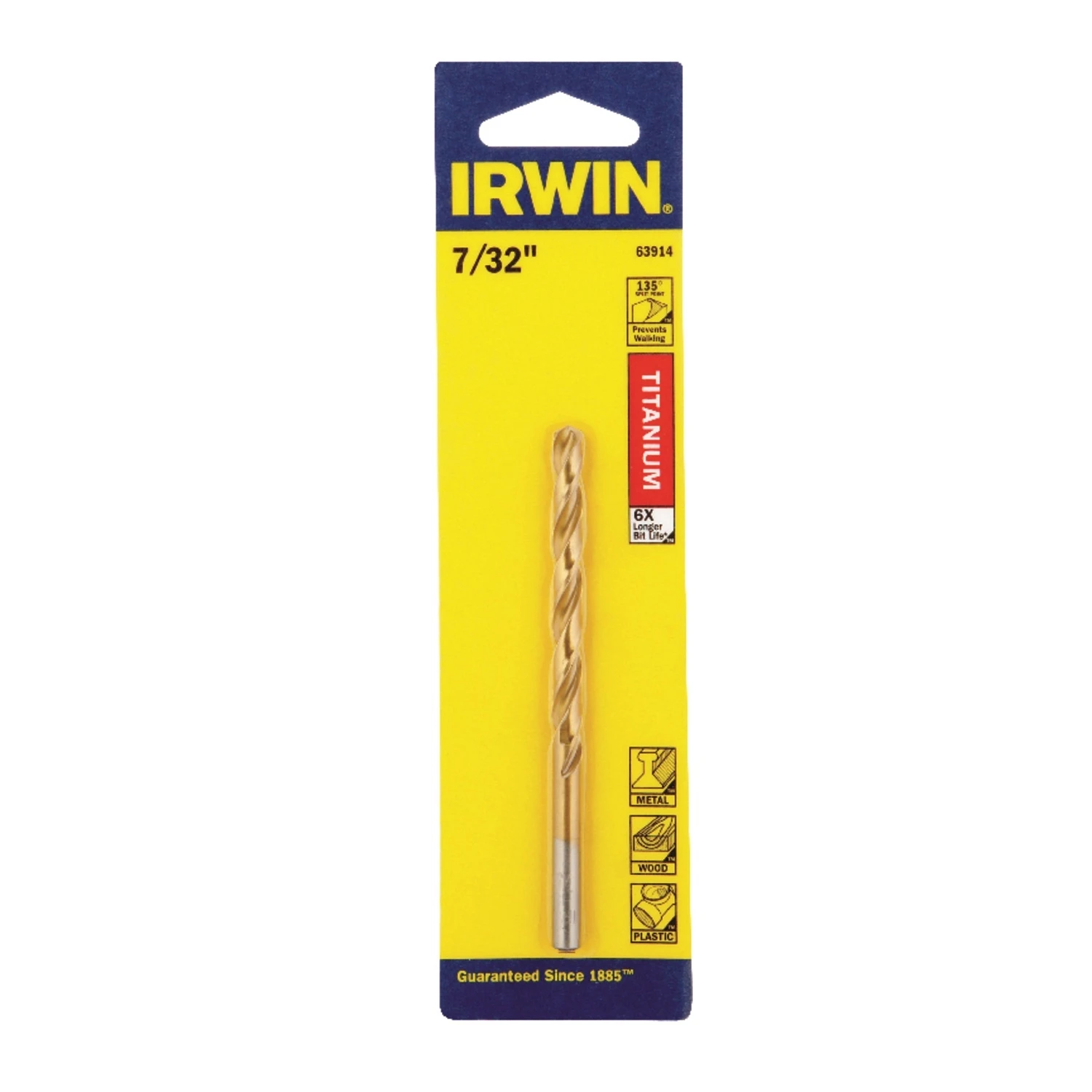 Titanium Drill Bit, Jobber Length, 7/32 In.