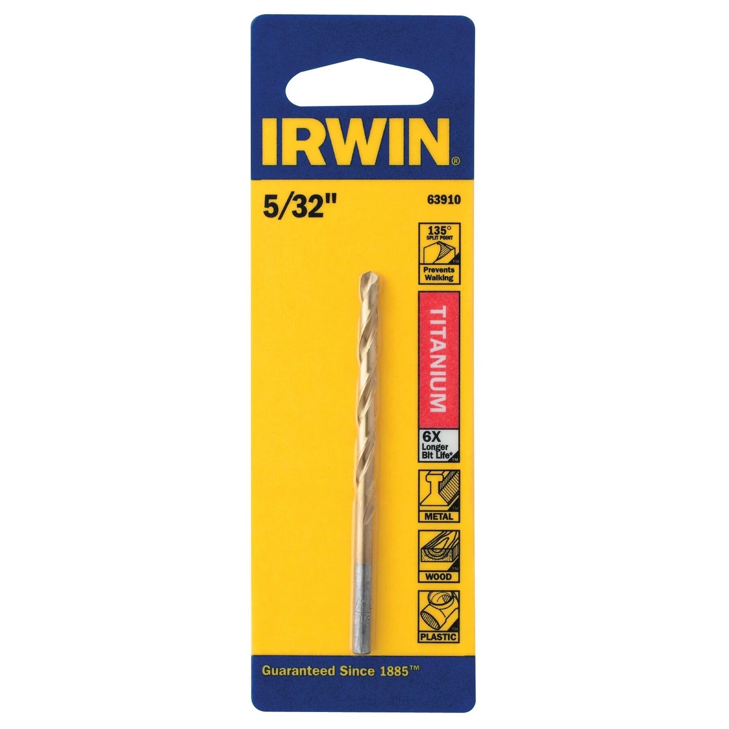 Titanium Drill Bit, Jobber Length, 5/32 In.