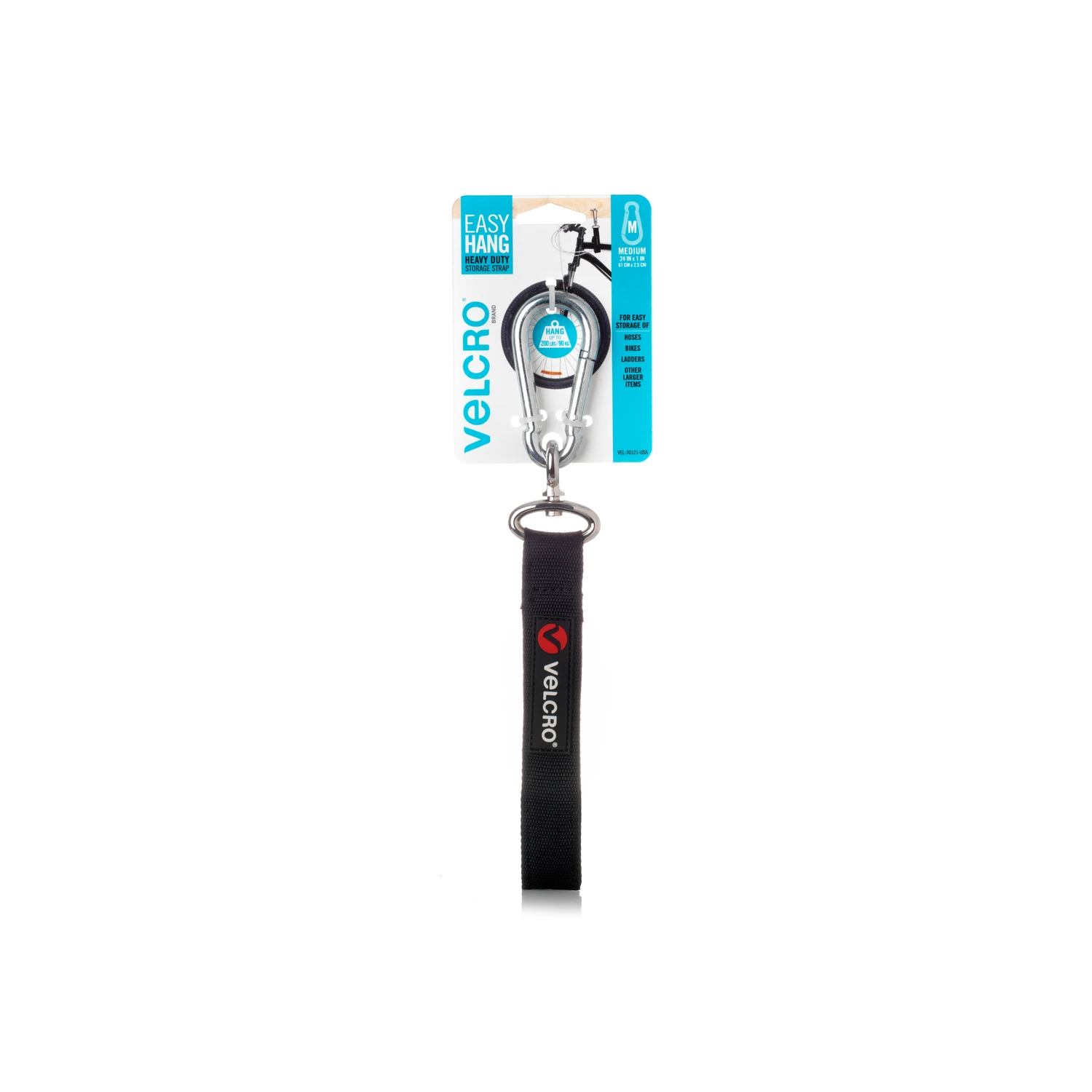 Easy Hang Storage Strap, Heavy Duty, Black, Medium, 24 x 1 In.