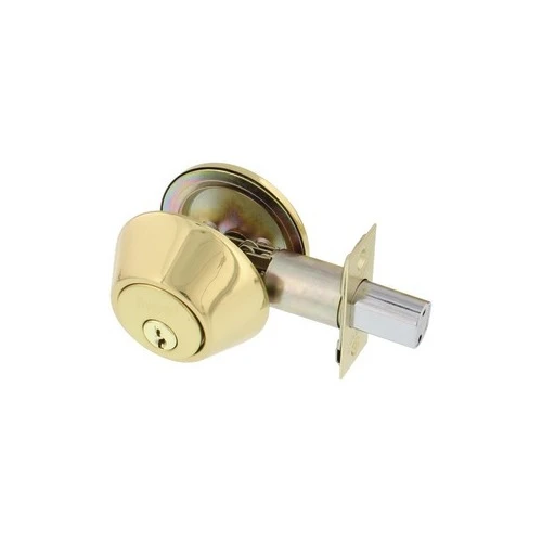 281hdpb Single-cylinder Heavy-duty Keyed Deadbolt In Polished Brass