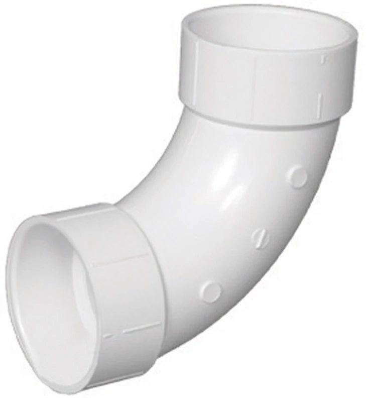Schedule 40 DWV PVC Long Sweep 90-Degree Elbow, 3 In.