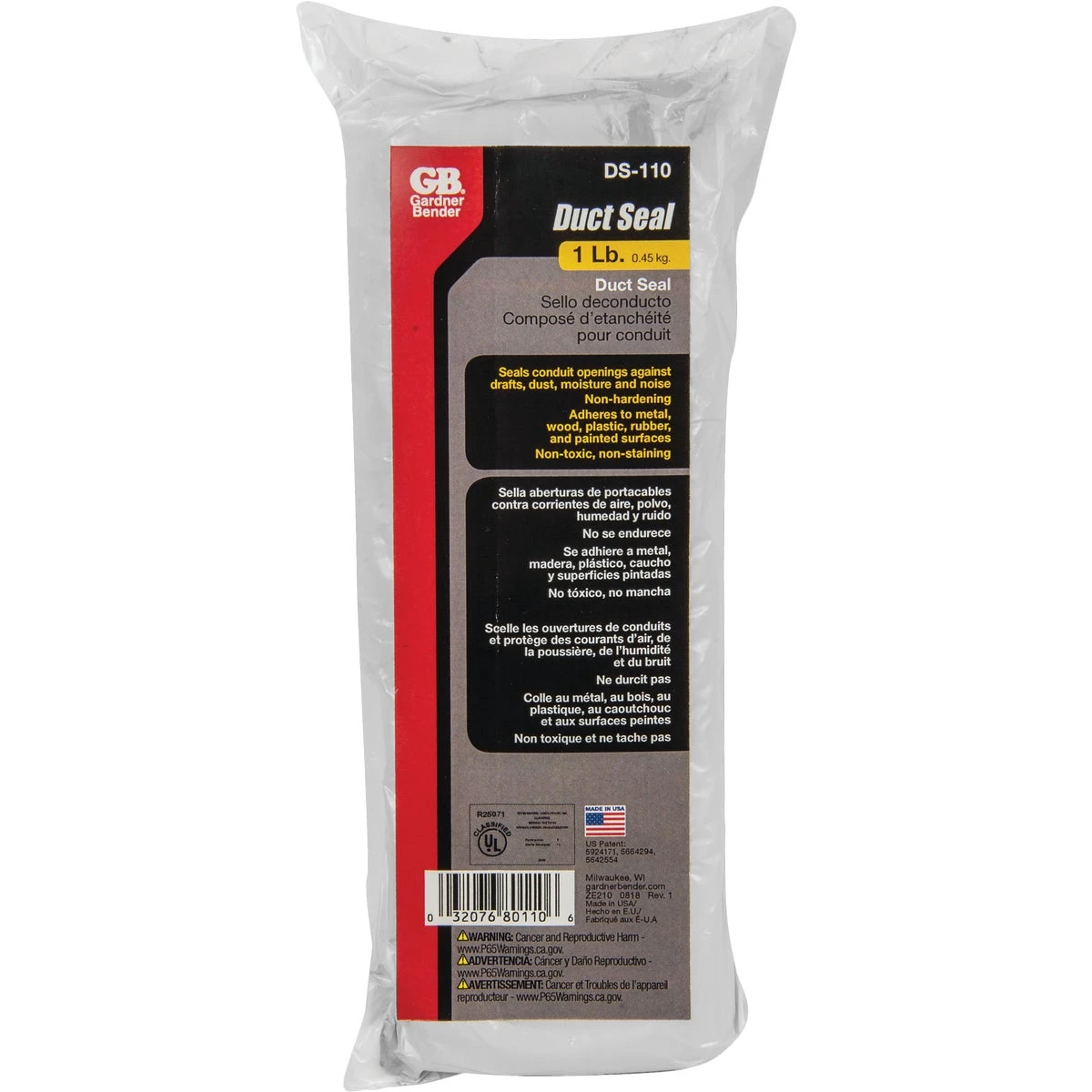 Duct Seal Compound Plug, 1-Lb.