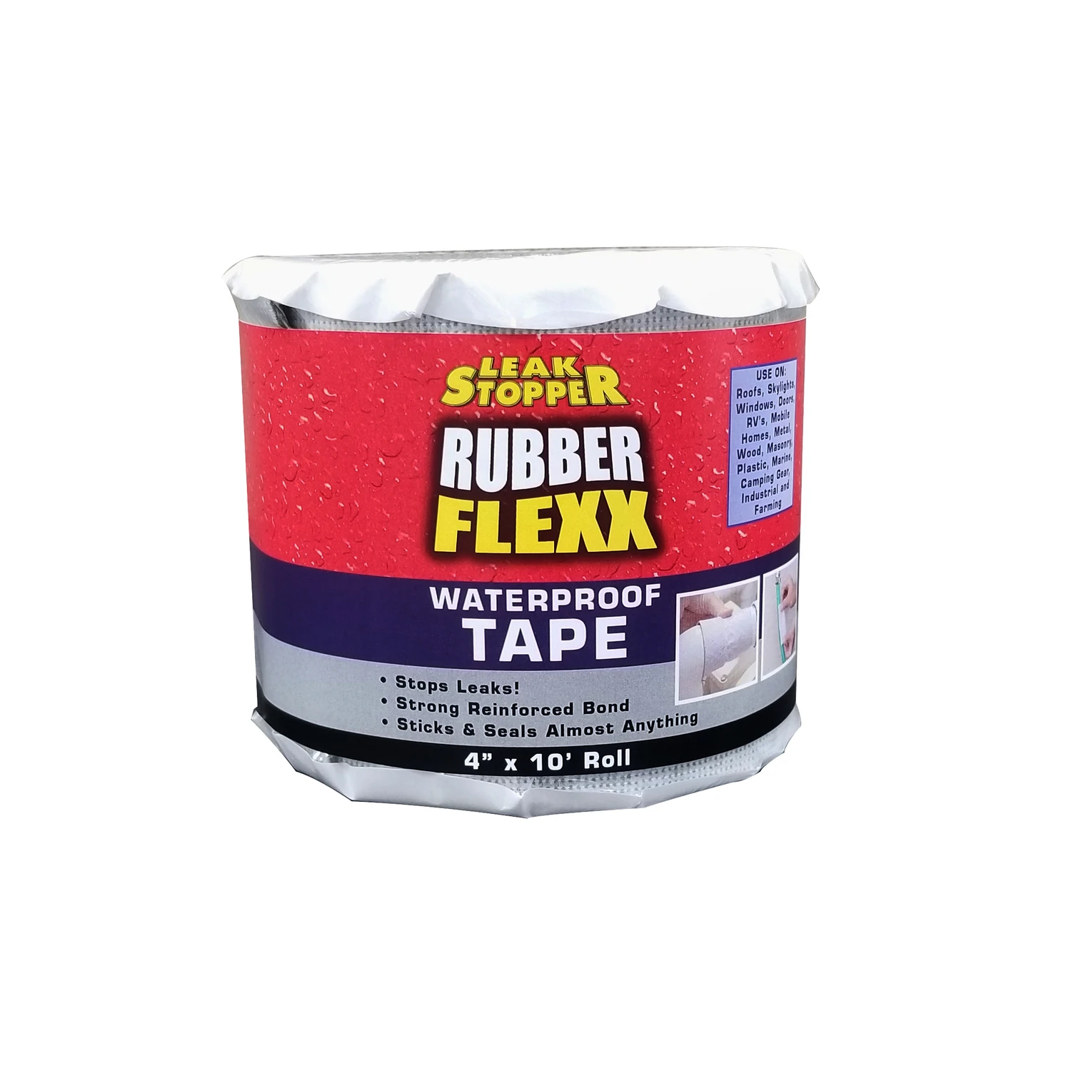 Rubber Flexx Leak Stopper Tape, White, 4-In. x 10-Ft.