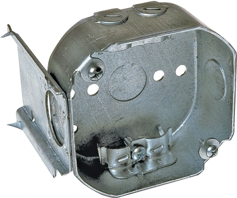 J Bracket Octagon Electrical Box, 4 x 1-1/2 In. Deep