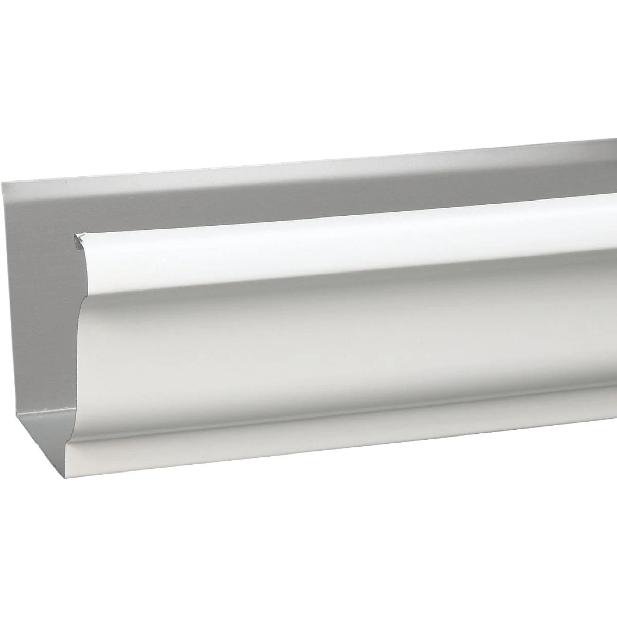 K-Style Gutter, White Galvanized Steel, 5 In. x 10 Ft.