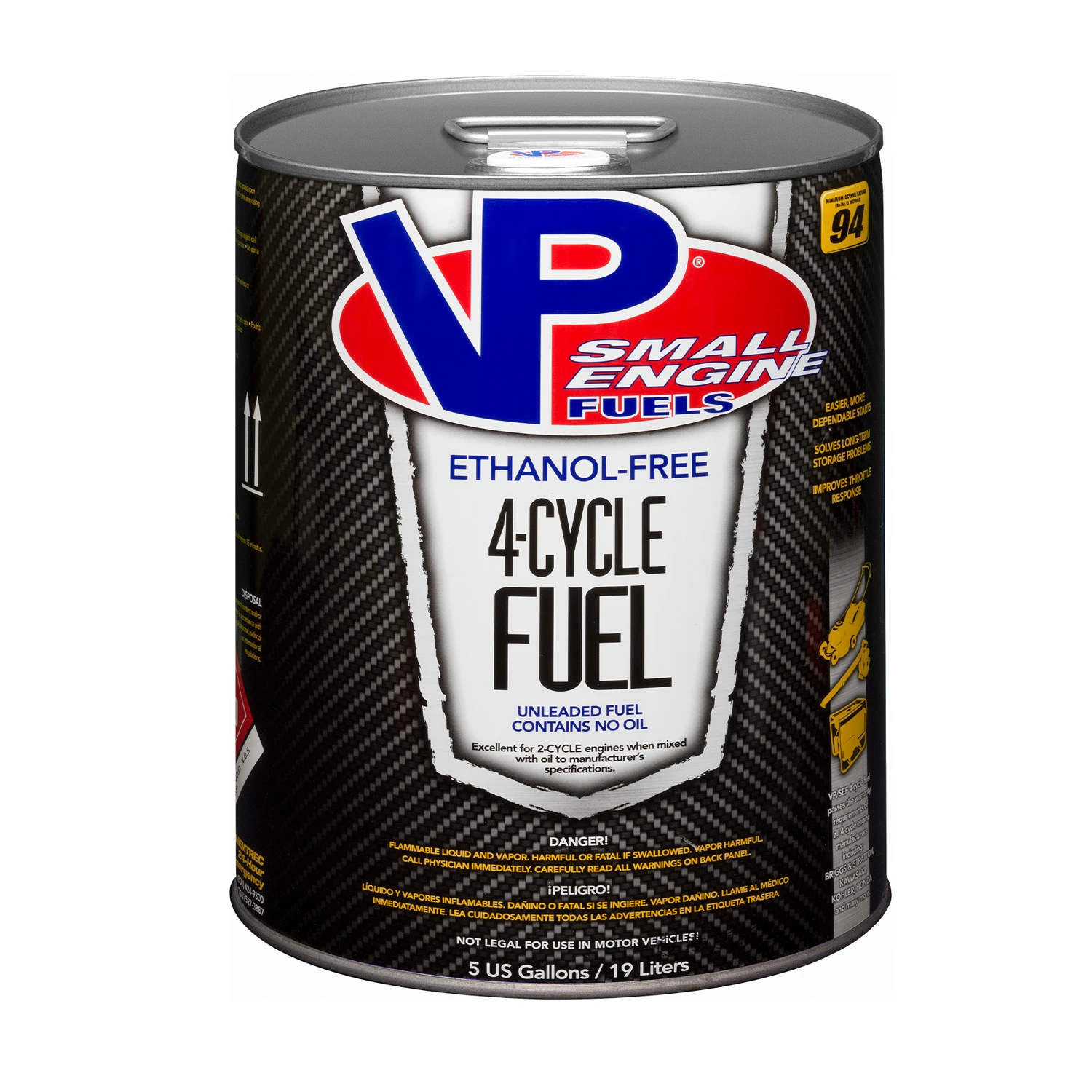 Small 4-Cycle Engine Fuel, Ethanol Free, 5 Gallons