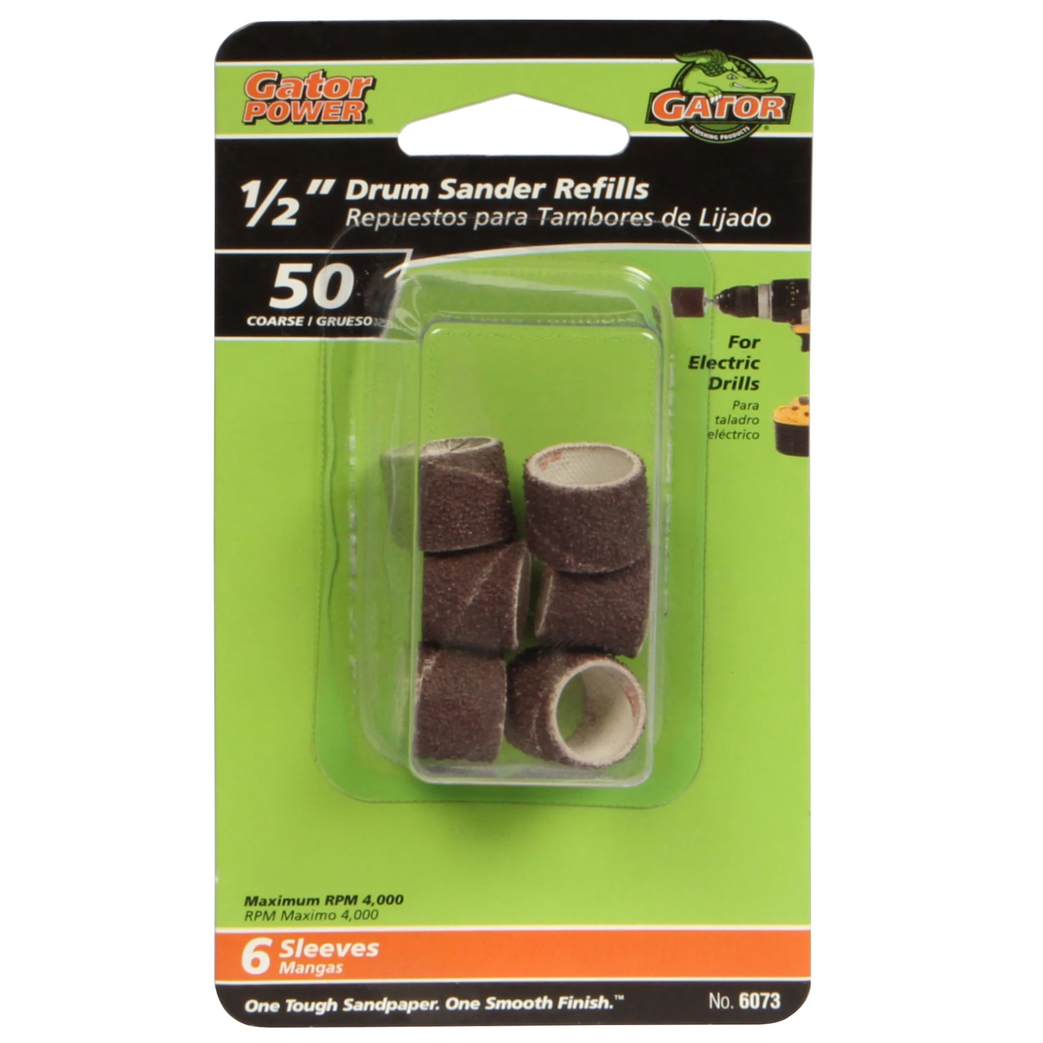 Coarse Drum Sander Resin Cloth Sleeve, 1/2 x 1/2 In., 6-Pk.