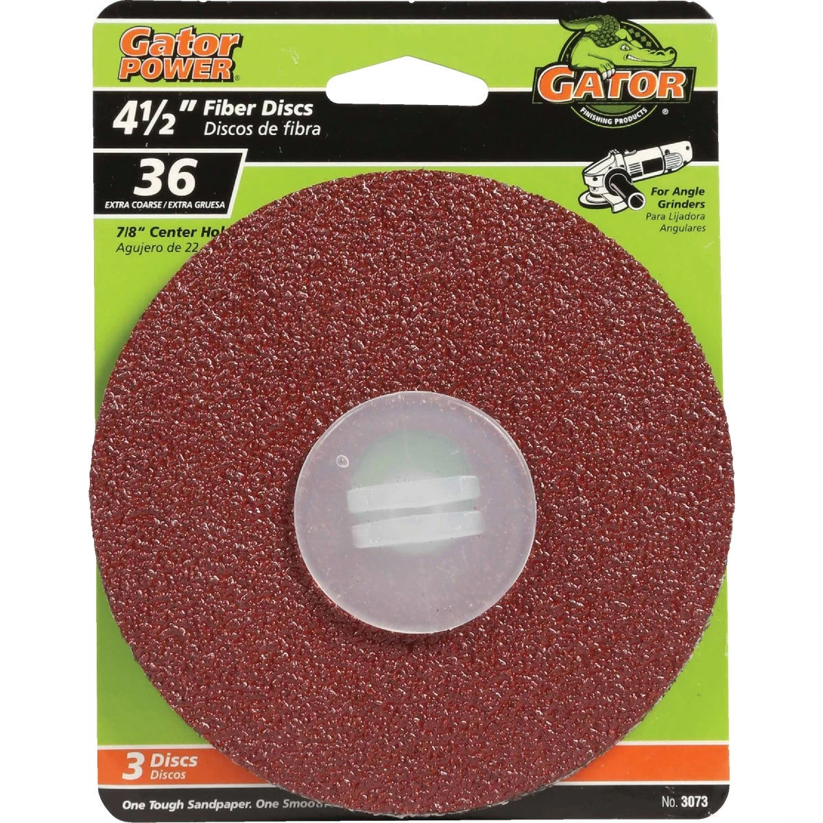 Fiber Discs, Aluminum Oxide, 36-Grit, 4.5 x 7/8 In., 3-Pk.