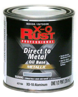 Premium Oil Base Paint, Gloss Aluminum, Interior/Exterior, 1/2 Pt.