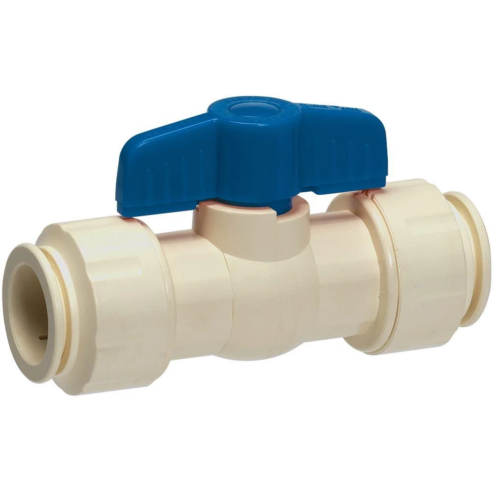 Push Fit Ball Valve, CPVC, 1/2 In.