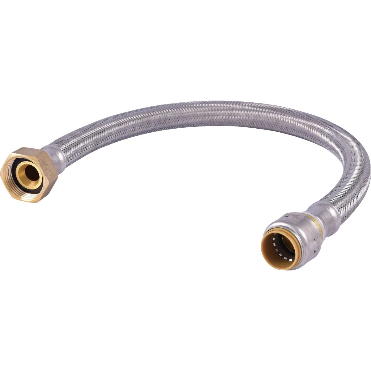 Water Softener Connector, Braided Stainless Steel, 3/4 x 1 In. FIP