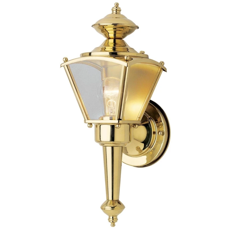 100-Watt Polished-Brass Coach-Style Wall Lantern
