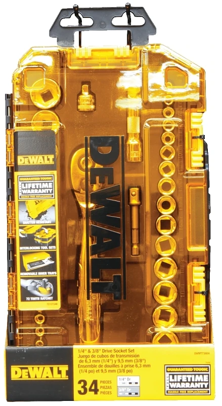 34-Pc. Socket Set, 1/4 & 3/8 In. Drive