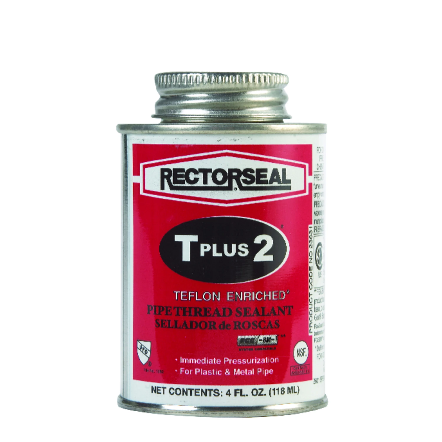 T Plus 2 Pipe Thread Sealant, 4-oz.