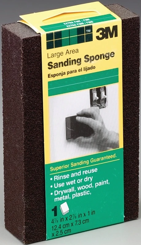 Flexible Sanding Sponge, Medium/Coarse, 4-7/8 x 2-7/8 x 1 In.