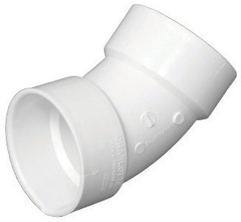 Schedule 40 DWV 45-Degree Sanitary Elbow, 4 In.