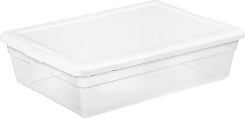 Storage Box, White Lid With See-Thru Base, 20-Qts.