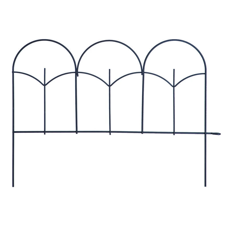 Black Round-Top Garden Fence, 14 x18-In.