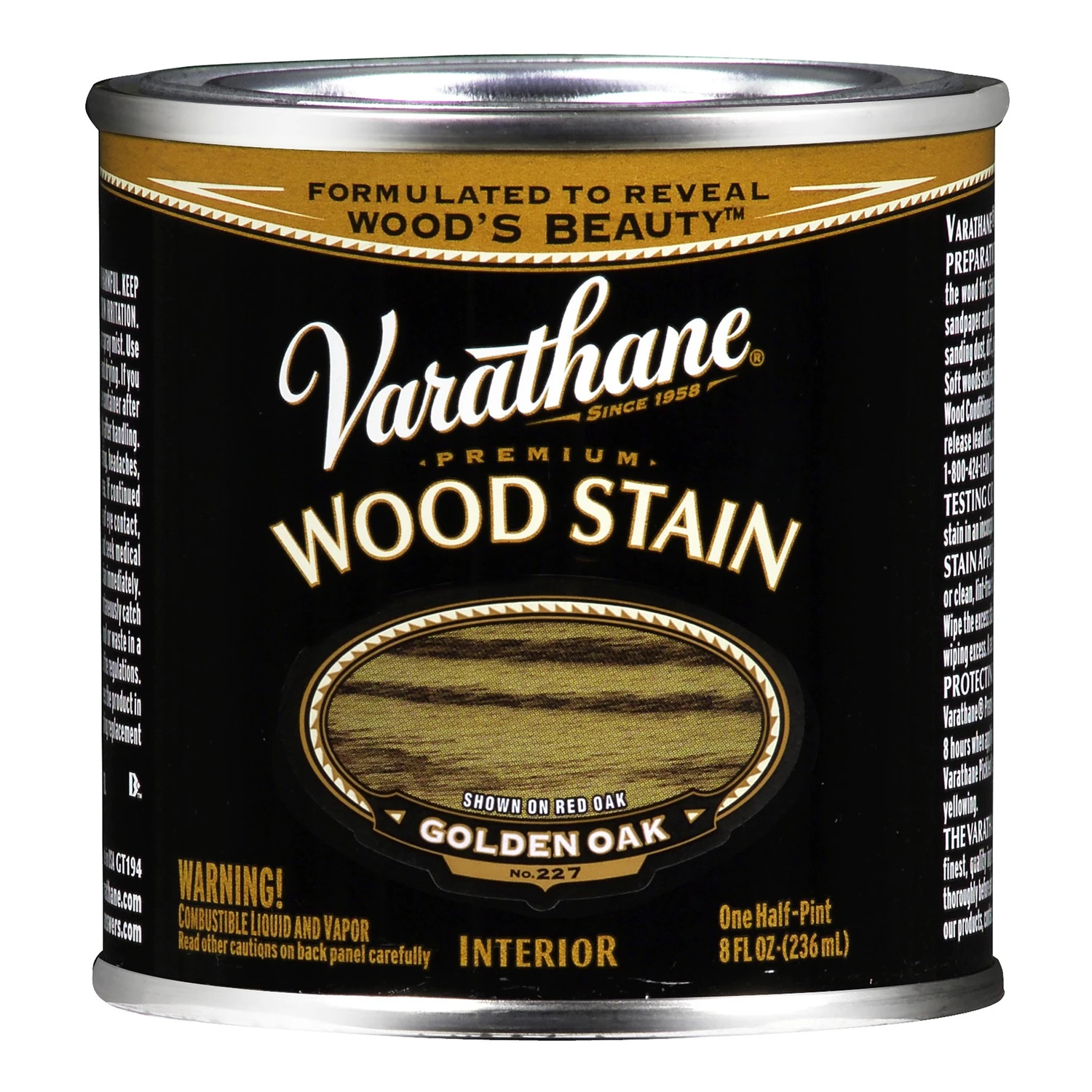 Golden Oak Premium Oil-Based Interior Wood Stain, 1/2-Pt.