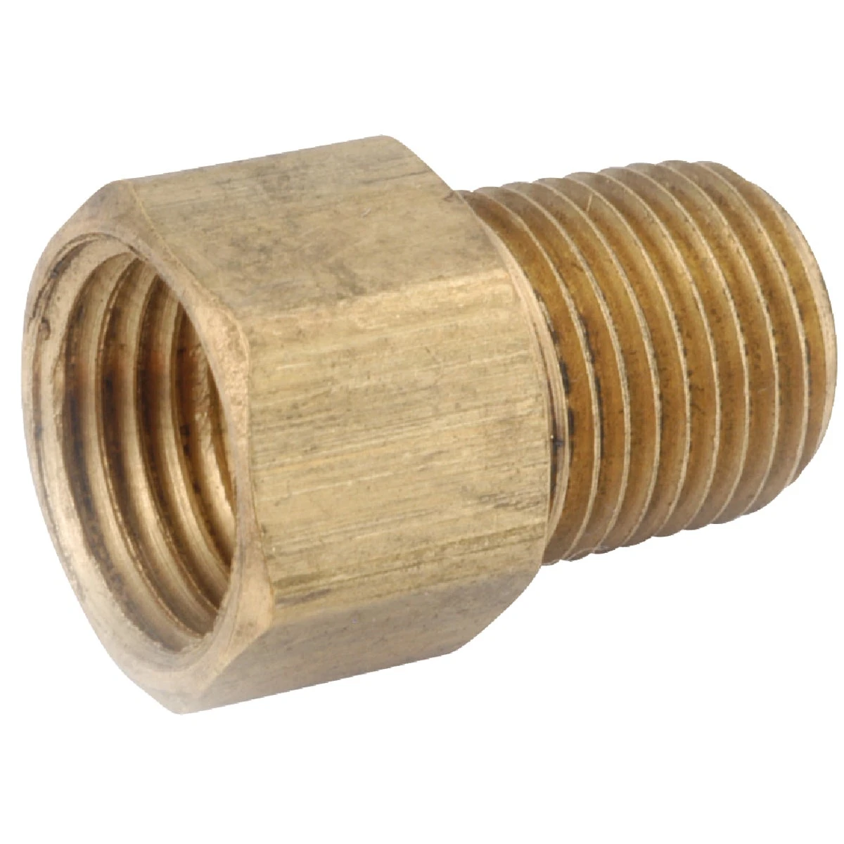 Brass Threaded Inverted Flare Connector, 1/4 x 1/4 In.