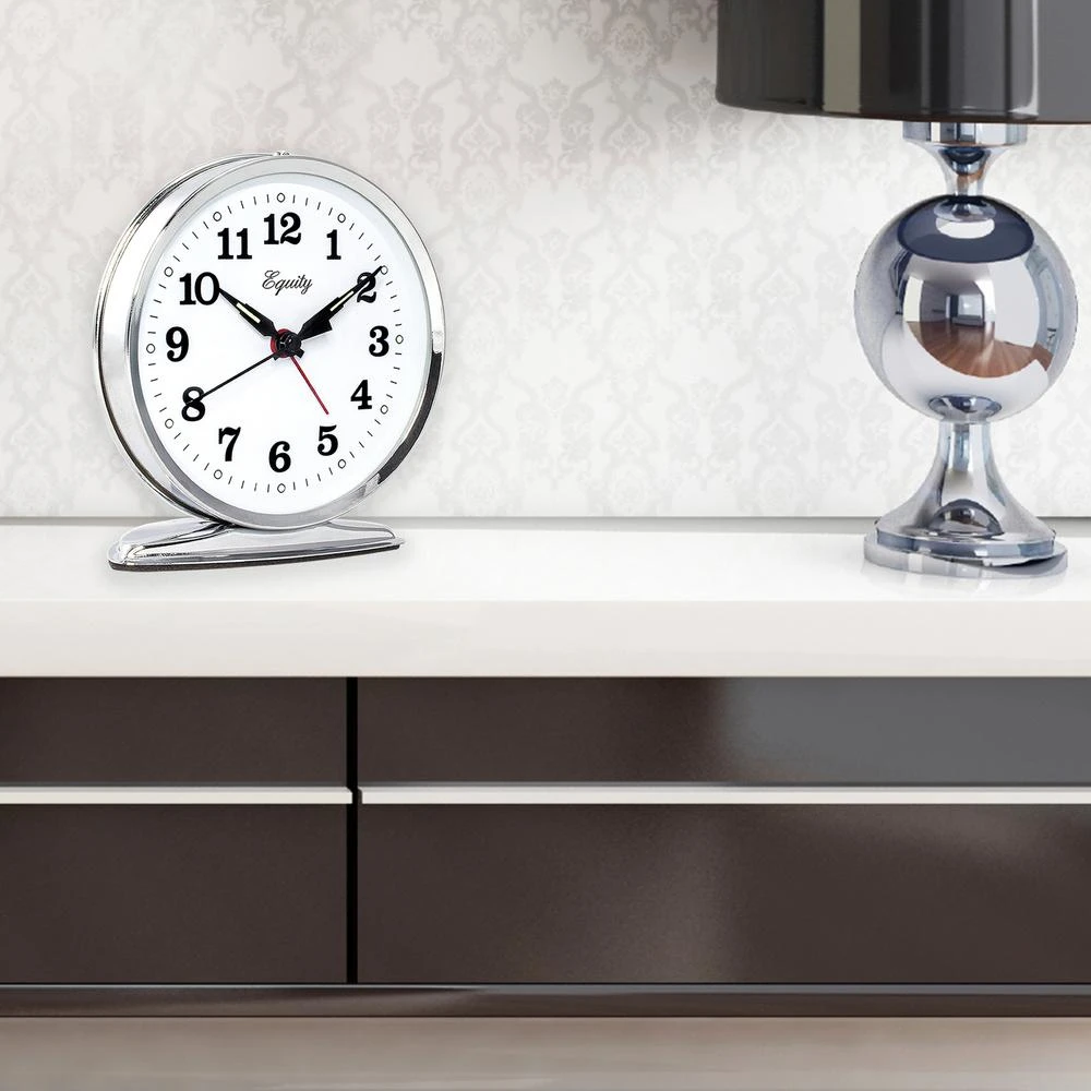 Equity Wind-Up Alarm Clock, Loud Bell, Chrome
