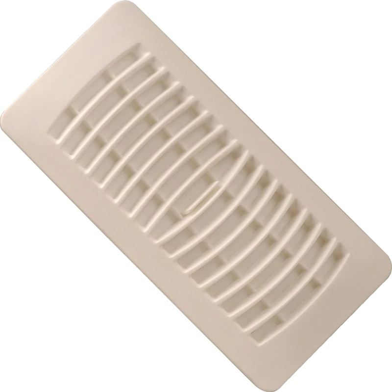 Floor Register, Almond Plastic, 4 x 12 In.