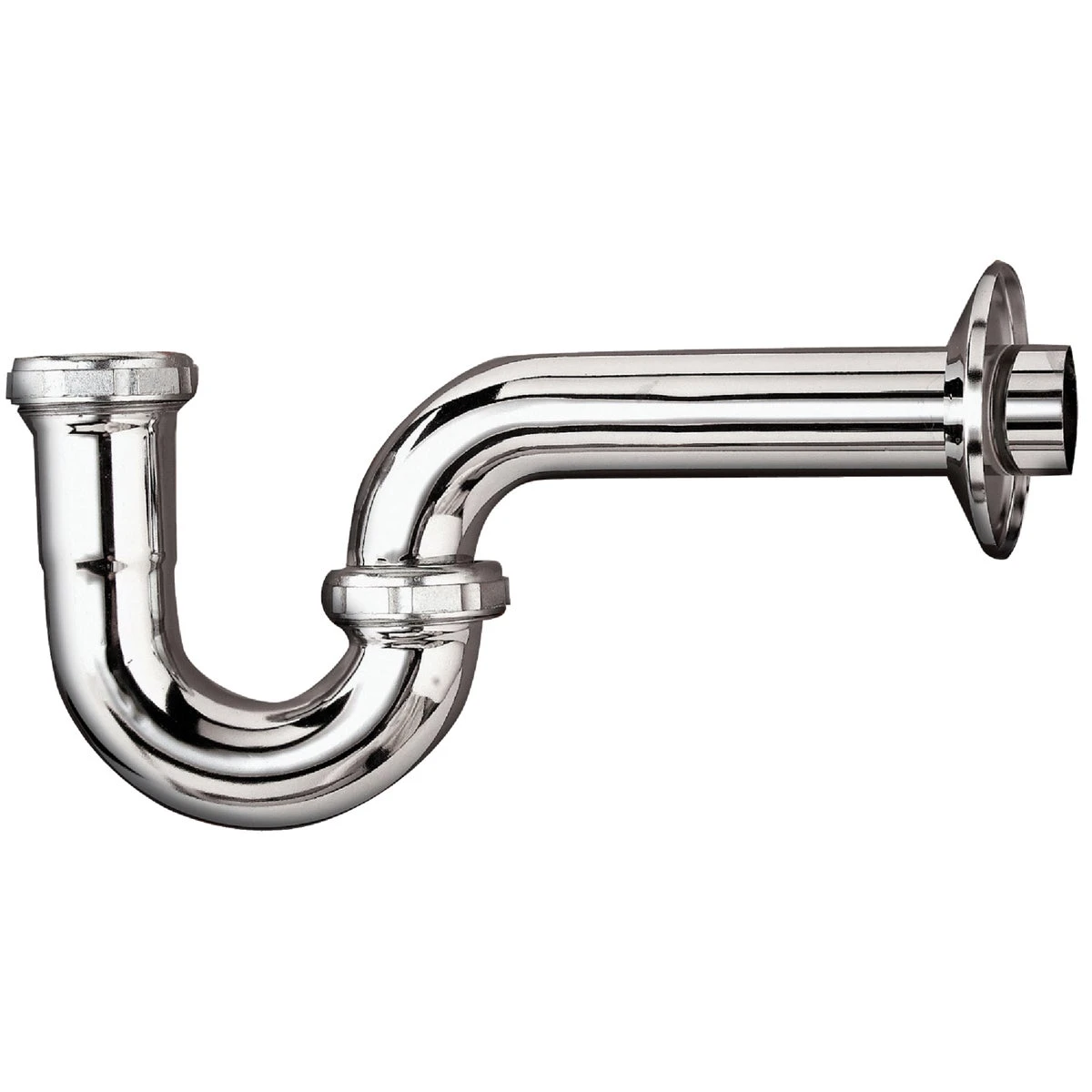 P-Trap Drain Pipe, Chrome Plated, 17-Ga., 1-1/4 x 1-1/4 In.
