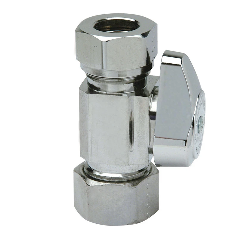 Chrome Straight Stop Valve, 5/8 x 7/16-In.