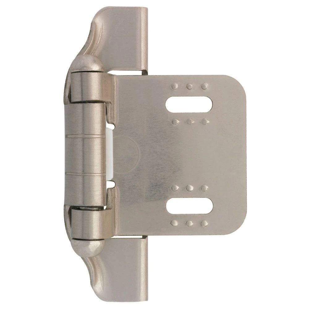 Semi-Wrap Overlay Cabinet Hinge, Satin Nickel, 1/4-In.
