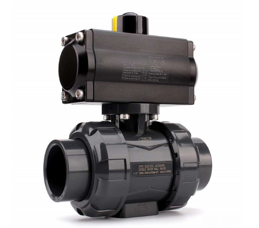 PRM Pneumatically Actuated Direct Acting uPVC True Union Ball Valve