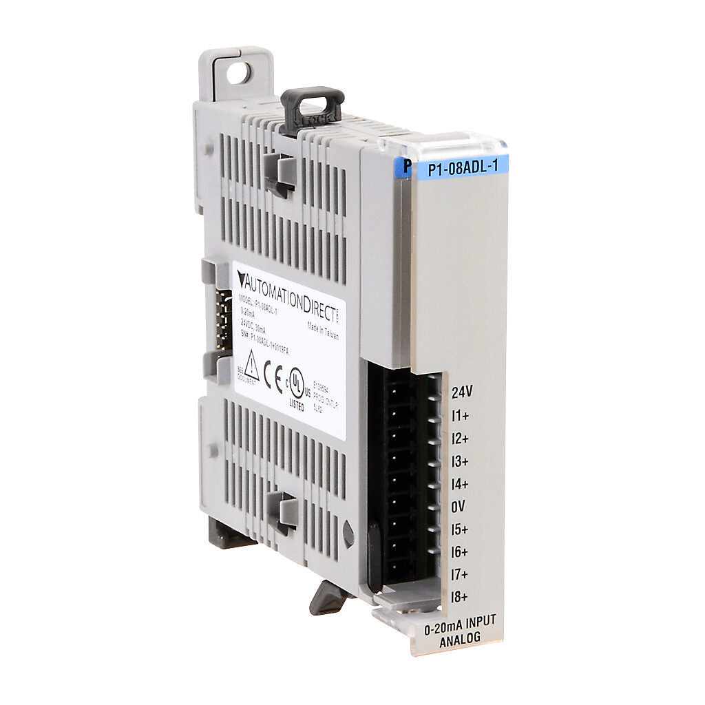 Automation Direct P1-08ADL-1 Productivity1000 Analog Input Module, 8 Channel, Input: 0-20ma, External Power Requirement: 24vdc
