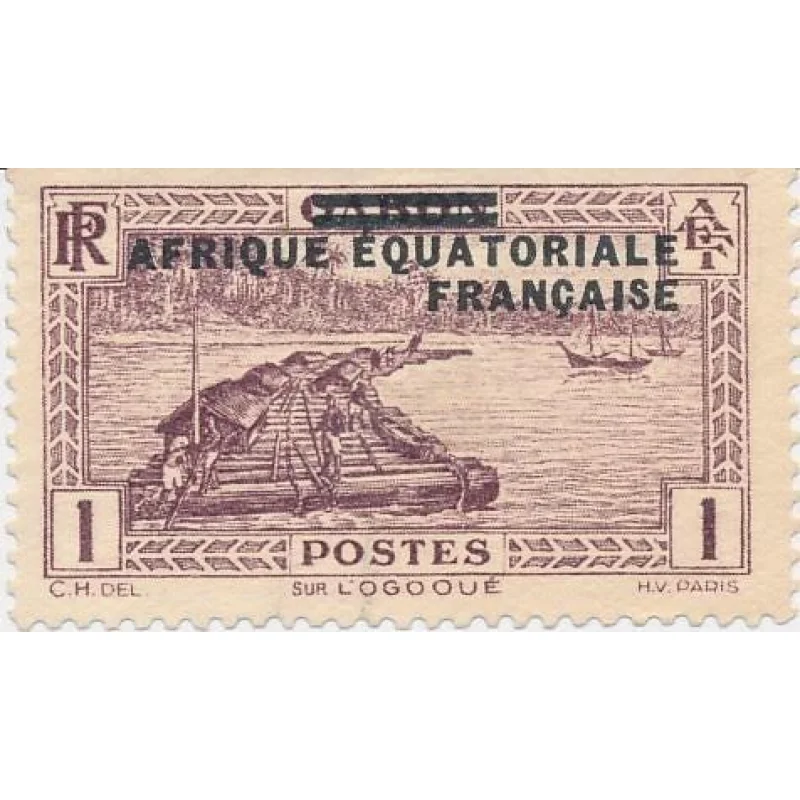 Africa Equatorial French Stamp Bridge Going OverBuzi River 1936