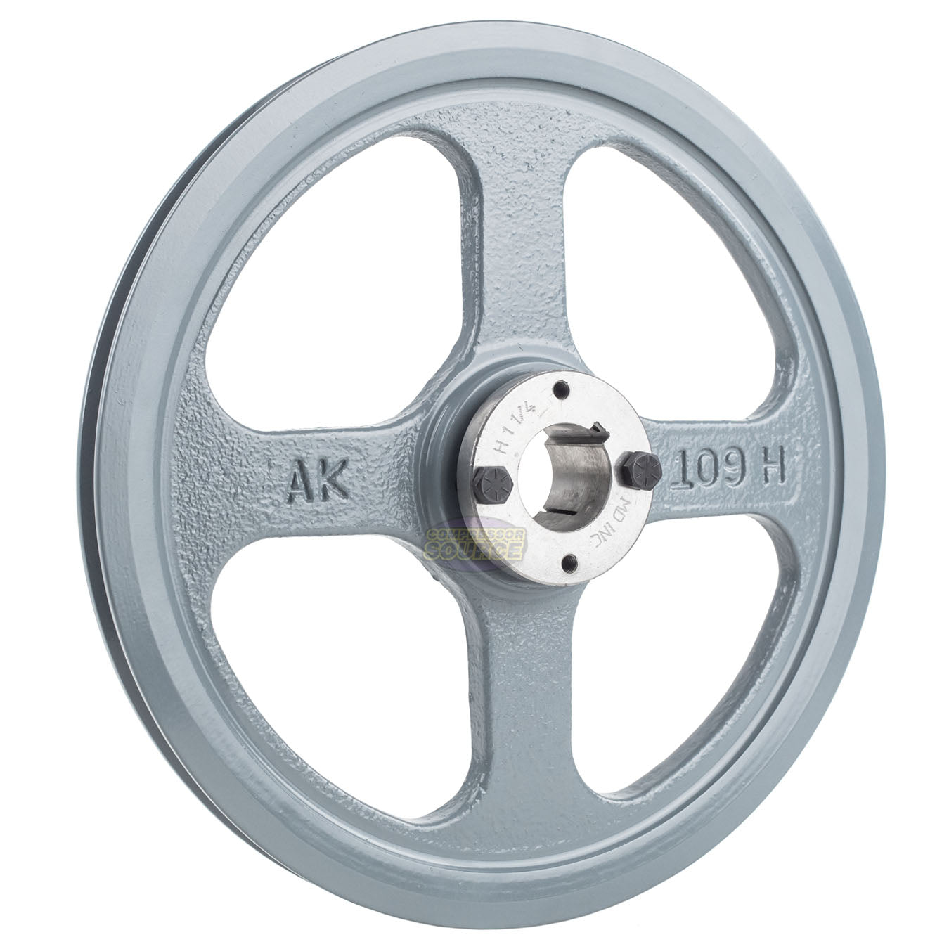 10.75" Single Groove A Section 4L Sheave with 1-1/4" (1.250") H Style Split Taper Bushing - AK109H