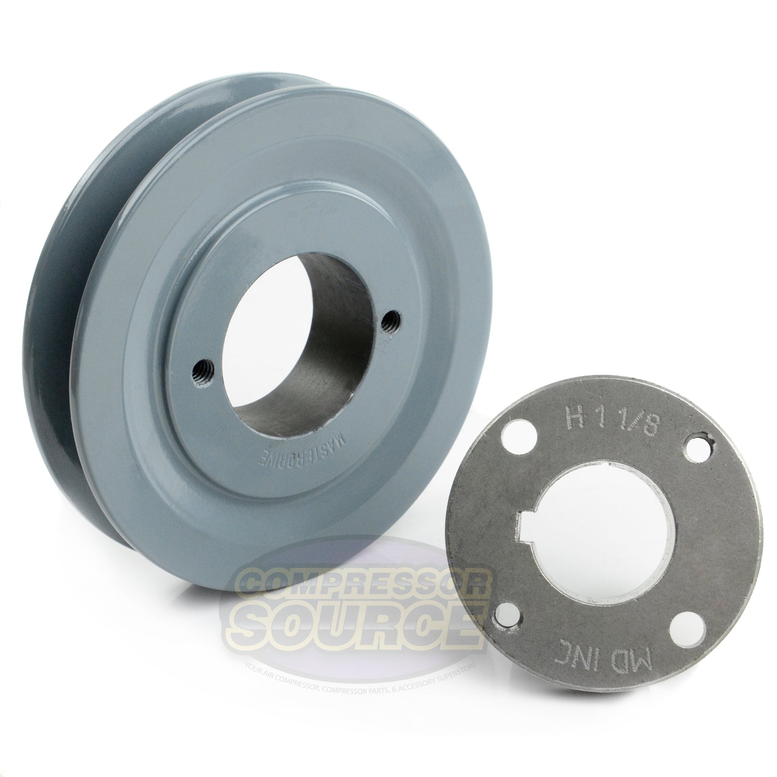 4.5" Single Groove A Section 4L Sheave with 1-1/8" (1.125") H Style Split Taper Bushing - AK46H