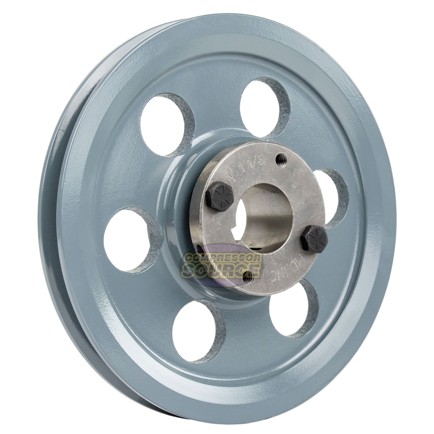 6.75" Single Groove A Section 4L Sheave with 1-1/8" (1.125") H-Style Split Taper Bushing - AK69H