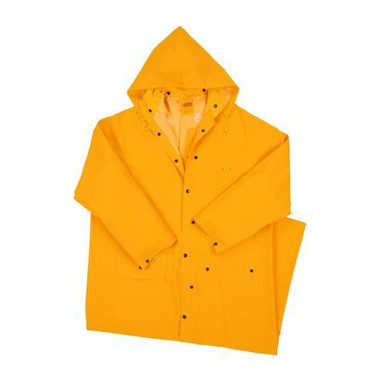 35ml PVC over Polyester 60" Rider Coat, Detachable Hood - Yellow4160/4XL