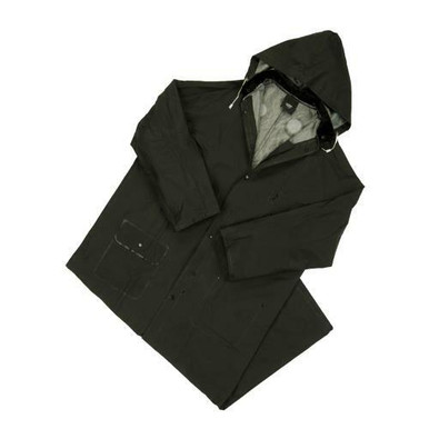 Limited Flammability - PVC over Polyester 60" Rider Coat, Detachable Hood - Black4160BFR/2XL