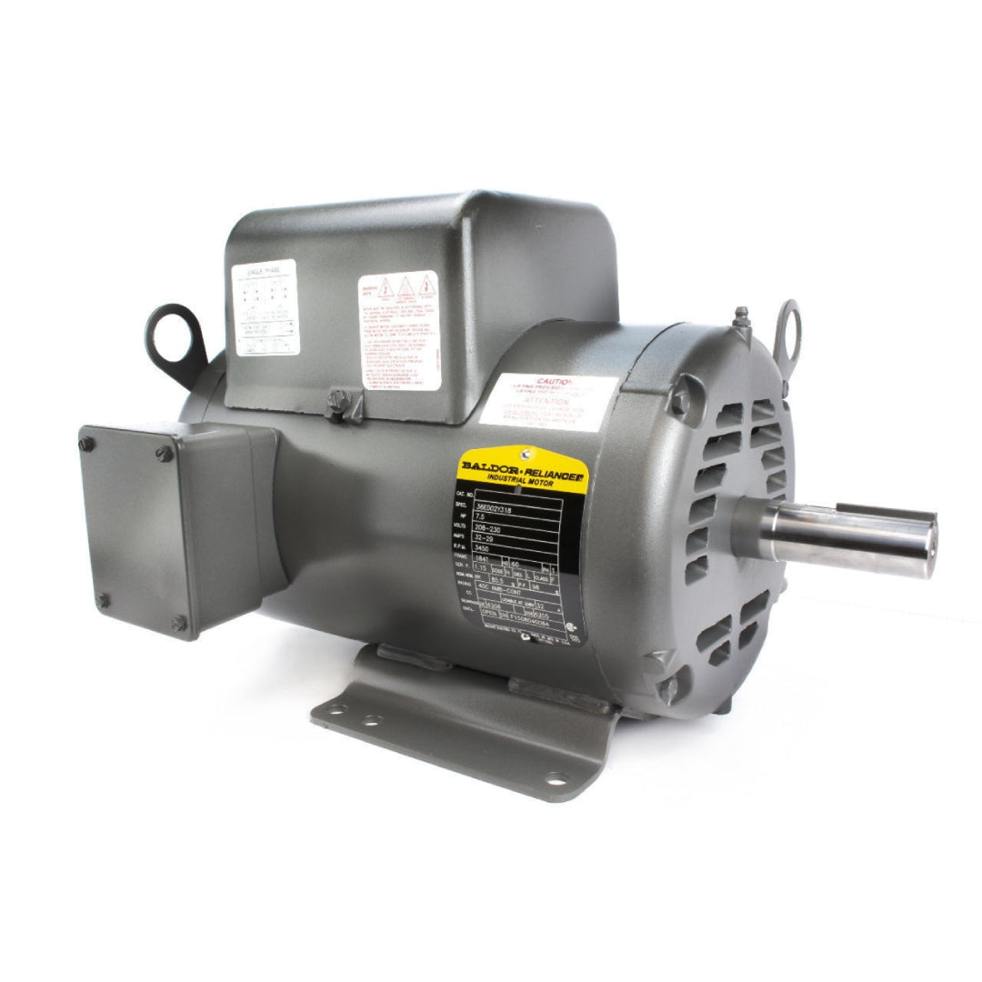 Baldor 36E002Y318 7.5 HP 1 Phase Electric Motor 3450 RPM 184T Frame 208-230V ODP