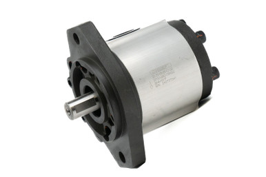 Group 3 Hydraulic Gear Pump: 1.34 CID (22cc), 7/8" Key Shaft, SAE B 2-Bolt Mount, SAE 16/12 Ports, CW Rotation