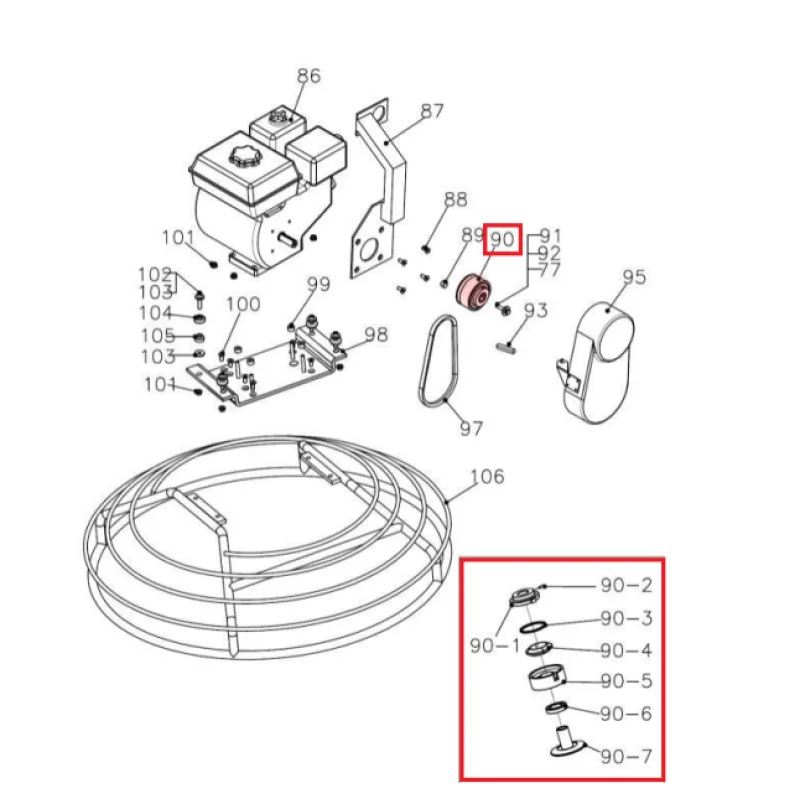 Clutch Spare Part for TPT46FXH-390 46″ Fast Pitch Power Trowel Honda