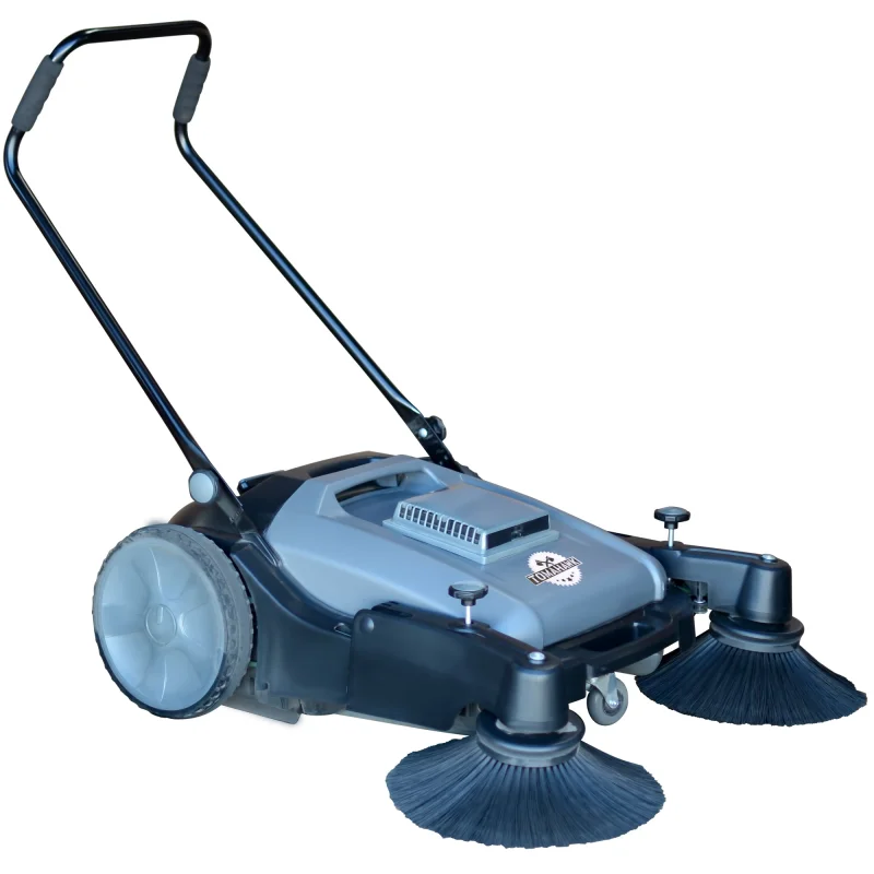 Commercial 38″ Push Sweeper with Triple Power Brooms