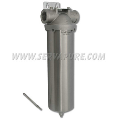 CPF CUR1SS1, 10'' Single Cartridge Industrial Housing, 316 SS