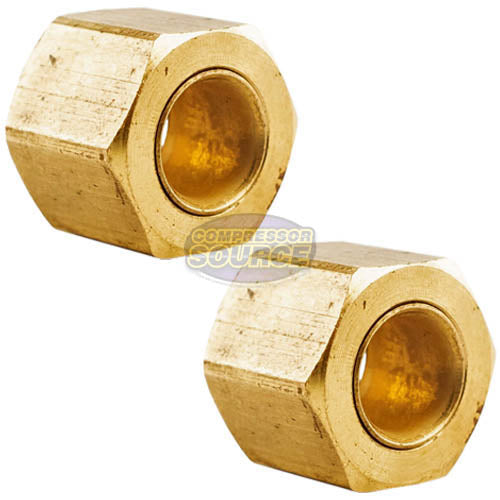 1/4" Compression Nut & Ferrule Combo for 1/4" OD Tube Brass Sleeve Nut - 2 Pack