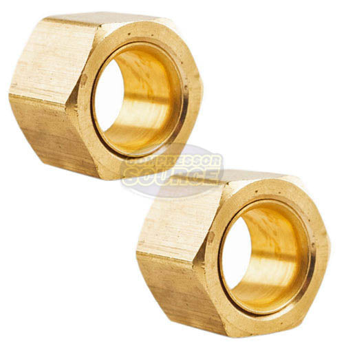 3/8" Compression Nut & Ferrule Combo for 3/8" OD Tube Brass Sleeve Nut - 2 Pack